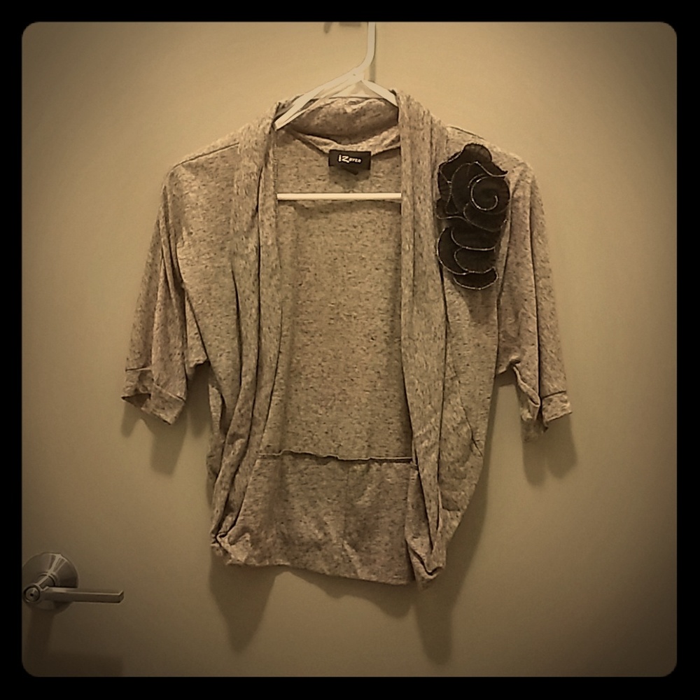 Brown Shrug with flower detail
